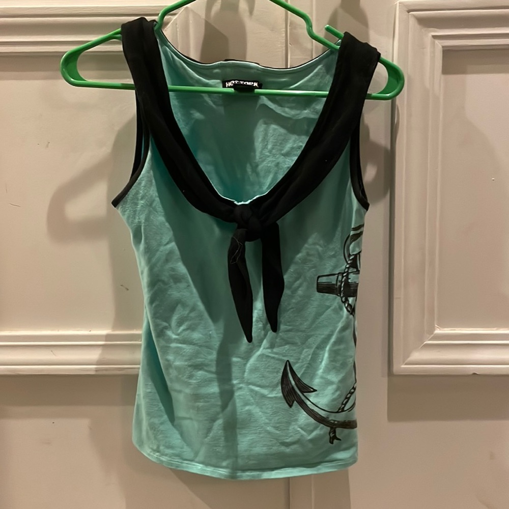 Blue and black sailor tank top